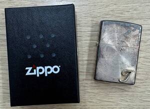 #10535 ZIPPO/ジッポー シルバーカラー 着火未確認 箱有 ジャンク品