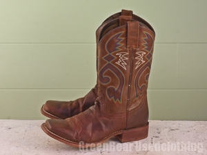 Z512 メキシコ製 NOCONA BOOTS ウエスタンブーツ 茶 ブラウン レディース 8.5B 25.5cm