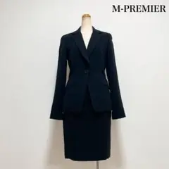 M-PREMIER スカートスーツ 黒 冠婚葬祭 式典 フォーマル