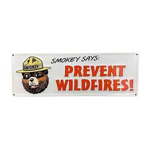 エンボス看板 スモーキーベア S Smokey Bear 山火事防止 看板 アメリカン雑貨