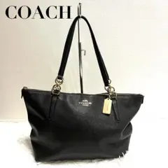 美品 コーチ COACH トートバッグ レザー ブラック F57526 A4ok