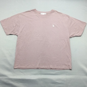 【送料無料】【新品】US.POLO.ASSNレディース半袖Tシャツ（コットン100％ ゆったりタイプ）　L　　ピンク★01204