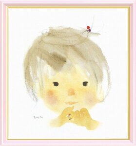 ◎いわさきちひろ『ビーズの指輪をしたあかちゃん』複製画★人物画【新品】