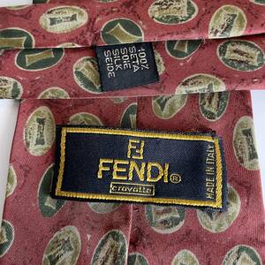 FENDI(フェンディ) オレンジ緑丸ネクタイ