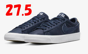 新品送料無料 27.5 NikeSB ズームブレーザー LOW プロ GT プレミアム DM8890-400 ナイキエスビーZoom BLAZER PRO PRMミッドナイトネイビー