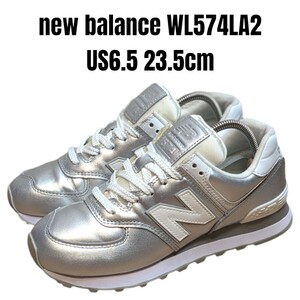 new balance WL574LA2 ニューバランス 23.5cm シルバー　レディーススニーカー　ニューバランススニーカー　ニューバランス574