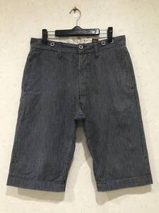 ※ SUGAR CANE シュガーケーン Lot055 シンチバック サスペンダーボタン付 ストライプ ヒッコリー ハーフ ショートパンツ BJBJ.E