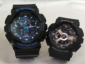 恋人達のペアウオッチ G-SHOCK BABY-G ペア腕時計 カシオ 2本セット gショック ベビーg GA-100CB-1AJF BA-110XRG-1AJF ラッピング無料