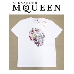 9万新品◆L◆アレキサンダーマックイーン◆Doodle Skull Tee スカルプリント コットンTシャツ 白 1円