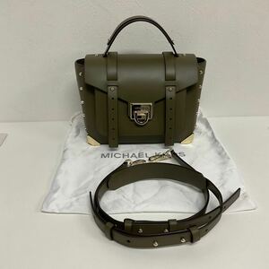 営HM063-80◆ 【美品】MICHAEL KORS／マイケルコース 本田翼コラボ オリーブグリーン ２WAY ハンドバッグ ショルダーバッグ