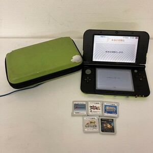 Y706-C4-2735 NINTENDO 任天堂 ニンテンドー New 3DS LL 本体 ソフト セット RED-001 グリーン×ブラック パズドラZ 他 通電確認/初期化OK