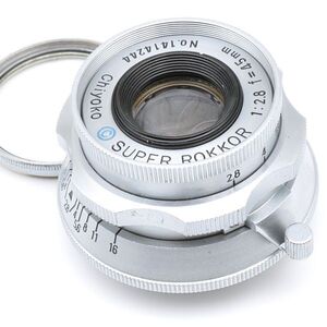 Chiyoko SUPER ROKKOR 45mm F2.8 Lマウント L39 フィルター 千代田光学 スーパー ロッコール 45/2.8 日本製 Leitz ライツ Leica ライカ 4.5