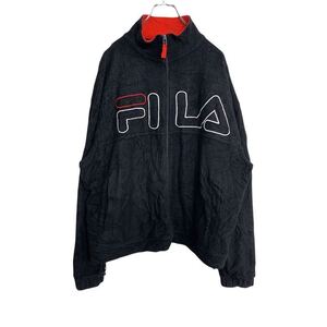 FILA ジップアップ フリースジャケット Mサイズ フィラ ブラック 古着卸 アメリカ仕入 t2112-3587