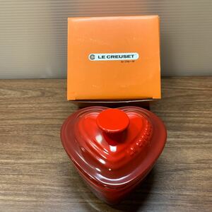 LE CREUSET ルクルーゼ ココット ラムカン ダムール 910031-00 ハート チェリーレッド 未使用？ キッチン用品 おしゃれ 雑貨 (石324