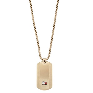 トミーヒルフィガー Tommy Hilfiger 2790423 ドックタグ ロゴ プレート ネックレス ペンダント ゴールド メンズ アクセサリー