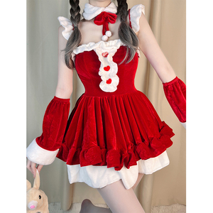 コスプレ 豪華セット サンタクロース クリスマス衣装 サンタドレス レディース ゆめかわいい セクシー ロリータ ワンピース カチューシャ