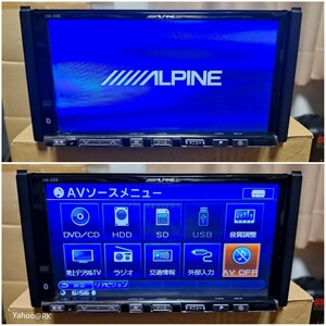 ALPINE HDDナビ 型式 VIE-X08 DVD再生 テレビ フルセグ USB SDカード iPod ハンズフリー通話 CD録音