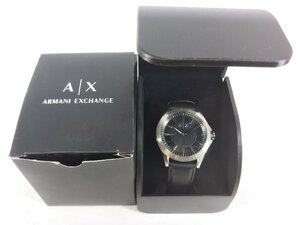 アルマーニエクスチェンジ ドレクスラー Drexler AX2621 メンズ 腕時計 クォーツ SS 黒文字盤 レザーベルト ARMANI EXCHANGE