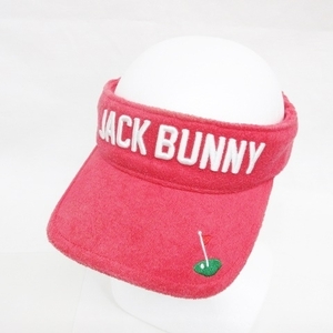 パーリーゲイツ PEARLY GATES ジャックバニー JACK BUNNY!! ゴルフ 帽子 バイザー サンバイザー ロゴ 刺しゅう パイル地 ピンク FR