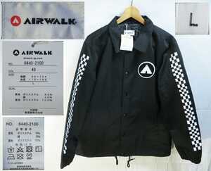 新品(デット)★Lサイズ【AIR WALKエアーウォーク】チェッカーフラッグ/コーチジャケット/BLK★