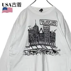 USA古着 ロングTシャツ 白 XL ニューヨーク ホワイト ロンt