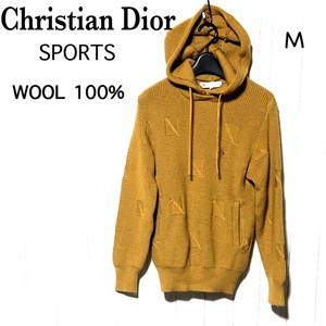 クリスチャンディオールスポーツ ニットパーカ Christian Dior SPORTS ヴィンテージ ウール デザイン セーター