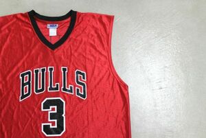 【古着GAME TOPS NBACHICAGO BULLSゲームジャージ赤2XL】シカゴブルズバスケットボール#3WALLACE