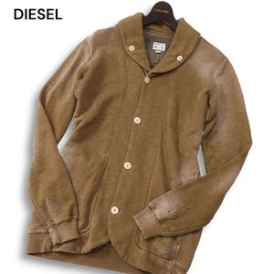 美品★ DIESEL ディーゼル 通年 ヴィンテージ加工★ ショールカラー スウェット カーディガン Sz.S　メンズ ブルガリア製　I4T03118_9#O