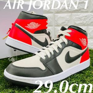 即決 ナイキ ウィメンズ エアジョーダン 1 ミッド NIKE WMNS AIR JORDAN 1 MID スニーカー 白 赤 黒 29.0cm 送料込み DQ6078-100