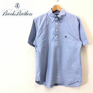 G2838-F◆ Brooks Brothers ブルックスブラザーズ 半袖プルオーバー ボタンダウンシャツ ◆ sizeM コットン100 ブルー 古着 メンズ 春夏