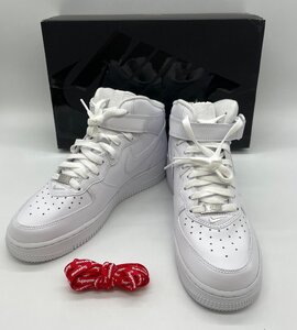 美品 NIKE ナイキ × SUPREME シュプリーム AIR FORCE 1 MID SP FZ8784 100 サイズ:24.5cm スニーカー シューズ エアフォース1 [70]良品