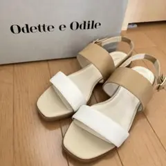 【新品】Odette e Odile バイカラー2ベルトサンダル23.5cm