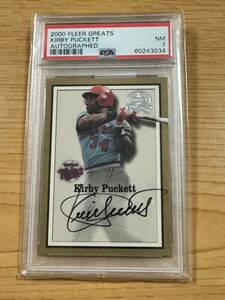 【鑑定済み】2000 Fleer Greats Of The Game Kirby Puckett Minnesota Twins Auto カービーパケット 直筆サインカード PSA 7