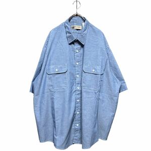 ●洗濯プレス済み● US古着 BIGMAC ビッグマック シャンブレーシャツ 半袖 オーバーサイズ size3XL【2180】