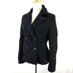 アイシービー/ICB★高級ウール100%/ショート丈ピーコート【38/レディースM/紺/navy blue】裏地キュプラ/Coat/Jacket/Jumper◇mBH711