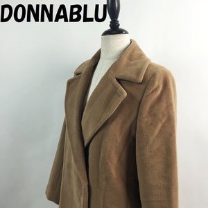 【人気】DONNABLU ロングコート 肩パッドあり PIACENZA イタリア製 アンゴラ ウール カシミヤ ベージュ サイズ42 レディース/S3834