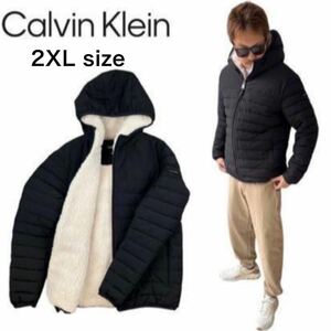 カルバンクライン CALVIN KLEIN アウター 中綿 ジャケット CM155780 ブラック 2XLサイズ CALVIN KLEIN MENS PACKABLE HOODED JACKET 新品