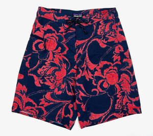 2014 PATAGONIA Board shorts 30 Navy×Red パタゴニア ボードショーツ 海パン ナイロン半ズボン 総柄 アロハ サーフィン