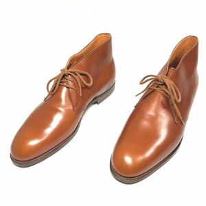 未使用品【クロケット&ジョーンズ】本物 CROCKETT&JONES 靴 24.5cm 茶 ショートブーツ ハイカットシューズ レザー 女性用 レディース 65C