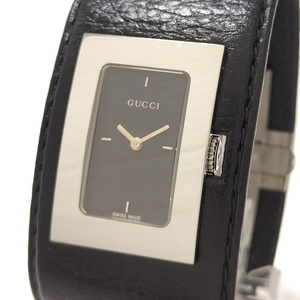 【中古】GUCCI バングルウォッチ レディース 腕時計 クオーツ レザー SS ブラック文字盤 7800Ｌ