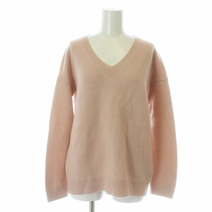 セオリー Theory ROYAL WOOL KARENIA V NECK ニット セーター 長袖 Vネック ウール S ピンク /KU レディース