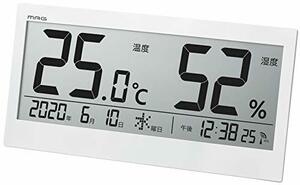 MAG(マグ) 温湿度計 デジタル 電波時計 ビッグメーター 大画面 日付 曜日表示 置き掛け兼用 ホワイト TH-107WH-Z