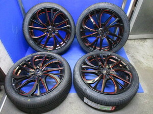 【中古ホイール+新品タイヤ4本セット】WEDS　レオニス 17x6.5J+50 4H100 + ナンカンAS-1　 195/45R17　スイフト　フィット　シャトル