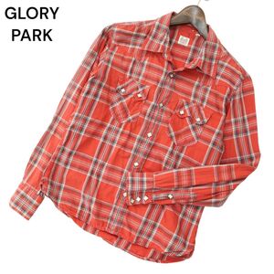 GLORY PARK グローリーパーク フラットヘッド 通年 長袖 ウエスタン★ チェック シャツ Sz.38　メンズ 日本製　A4T01864_2#C