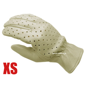 CHURCHILL GLOVE PUNCHING CA CREAM XS/チャーチルグローブパンチングクリーム色乳白色whiteホワイト裏地なし春用春夏用バイク用手袋女性用