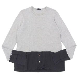 コムデギャルソン COMME DES GARCONS コットン シャツドッキング スウェット メンズ グレー ブラック TT-040330 90