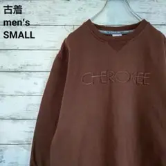 CHEROKEE チェロキー スウェット 刺繍ロゴ ブラウン 茶色 シンプル S