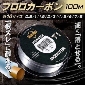 【送料185円】※訳アリ※フロロカーボン ライン リーダー ハリス 100m 8.0号 |フルオロ ショックリーダー 釣り糸 釣り Fro-8-