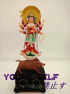 摩利支天 立像 高さ27.5cm 木彫仏教　仏教工芸品　彩繪 仏師で仕上げ品