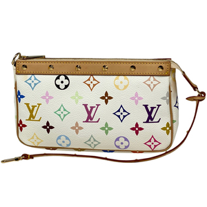 ルイ・ヴィトン Louis Vuitton ポシェット アクセソワール スタッズ モノグラムマルチカラー ブロン(ホワイト) M92649 レディース 中古